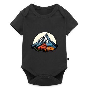 Alpen Berge Symbol - Baby Premium Kurzarmbody - Schwarz - Vorne