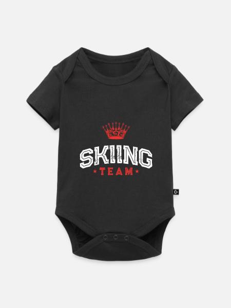 Skiing Team - Baby Premium Kurzarmbody - Schwarz