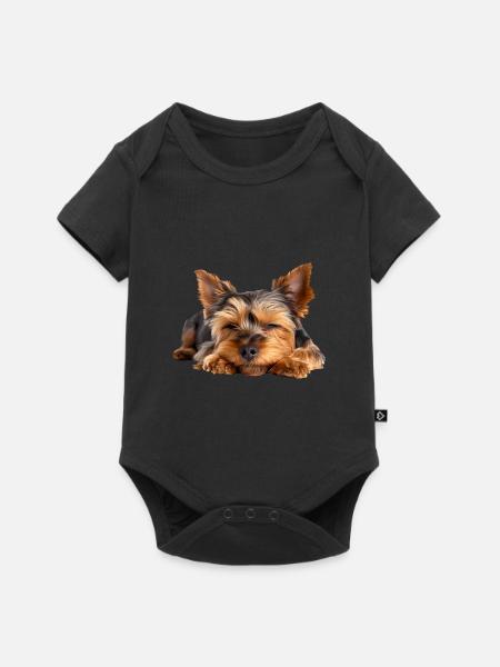 Yorkshire Terrier - Baby Premium Kurzarmbody - Schwarz