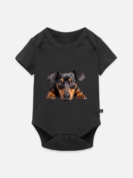 Manchester Terrier - Baby Premium Kurzarmbody - Schwarz