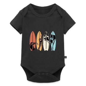 Surfer Gift Vintage Surfing Surfboard Beach - Baby Premium short-sleeve bodysuit - black - Front