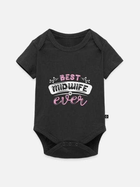 Hebamme Geburtshelfer - Baby Premium Kurzarmbody - Schwarz