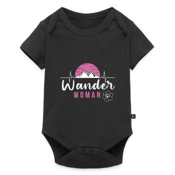 Wander Woman pour randonneuse et alpiniste - Body à manches courtes Premium Bébé - noir - Devant