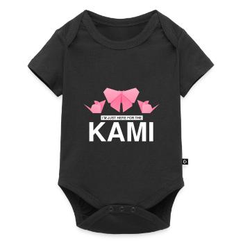 Conception d'origami Kirigami coloré - Body à manches courtes Premium Bébé - noir - Devant