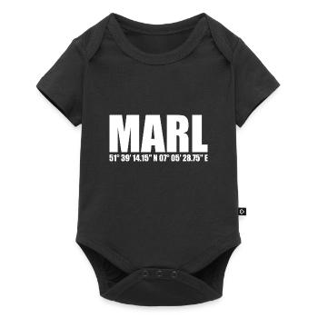 Marl Koordinaten - Baby Premium Kurzarmbody - Schwarz - Vorne