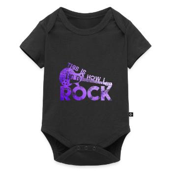 Rock and Roll Music Guitar - Baby Premium short-sleeve bodysuit - black - Front