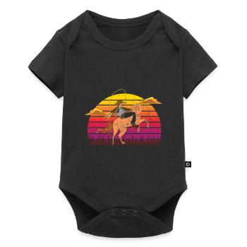 Rétro Texas Rodeo cadeau coucher de soleil Cowboy - Body à manches courtes Premium Bébé - noir - Devant