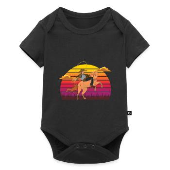 Texan Rodeo Texas cheval cadeau rétro Cowboy - Body à manches courtes Premium Bébé - noir - Devant