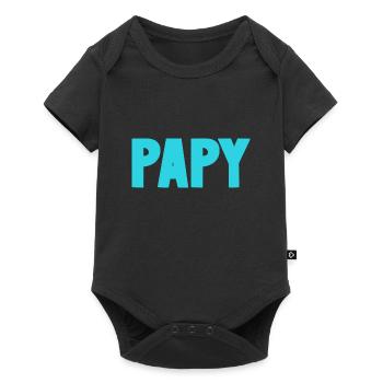 PAPY. FÊTE DES PÈRES. BONNE FÊTE PAPY. JE T'AIME. - Body à manches courtes Premium Bébé - noir - Devant