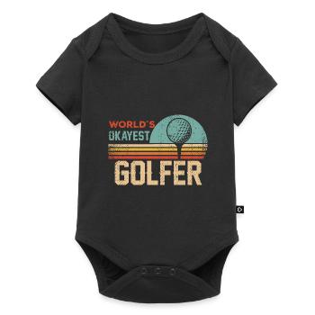 Retro Golfer Design - Golf - Baby Premium short-sleeve bodysuit - black - Front