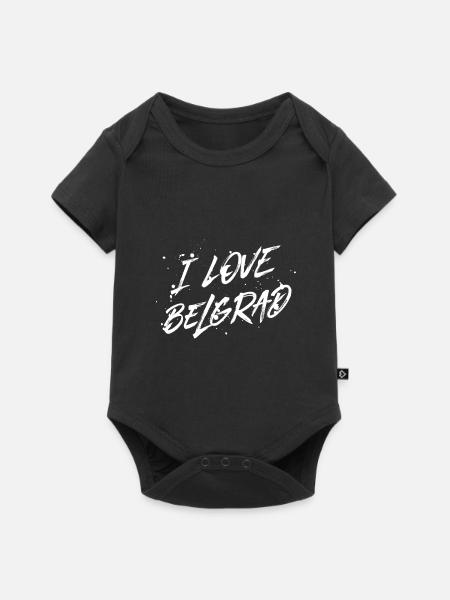 I Love Belgrad - Baby Premium Kurzarmbody - Schwarz