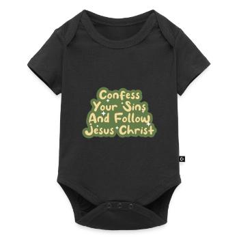 Follow Jesus Christ Bible Faith God Christianity - Baby Premium short-sleeve bodysuit - black - Front