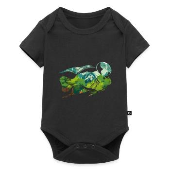 Nature Mountain Fishing Animal Fishing Gift Fish - Baby Premium short-sleeve bodysuit - black - Front