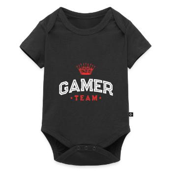 Gamer Team - Baby Premium Kurzarmbody - Schwarz - Vorne