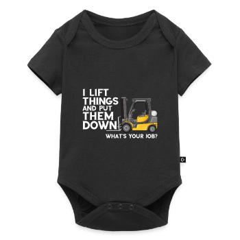 Forklift operator and forklift driver - Baby Premium short-sleeve bodysuit - black - Front