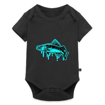 Pike Fish Silhouette Fishing - Baby Premium short-sleeve bodysuit - black - Front