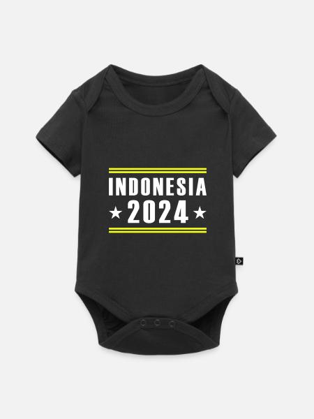 Indonesia 2024 - Baby Premium Kurzarmbody - Schwarz