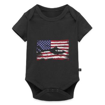 Helicopter Helicopter Pilot Heli - Baby Premium short-sleeve bodysuit - black - Front