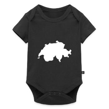Drapeau de la carte Suisse - Body à manches courtes Premium Bébé - noir - Devant