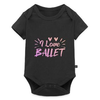 I love ballet - Baby Premium short-sleeve bodysuit - black - Front