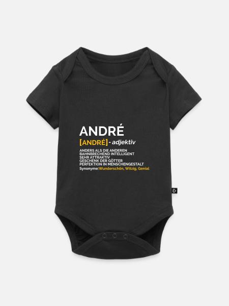 André - Baby Premium Kurzarmbody - Schwarz