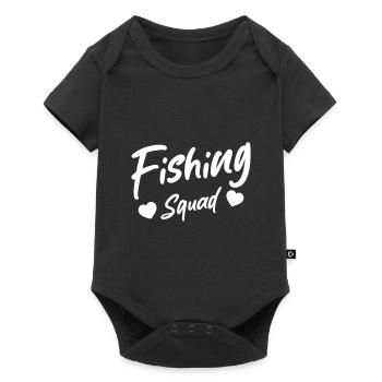 Coeur de l’escouade de pêche - Body à manches courtes Premium Bébé - noir - Devant