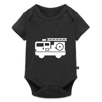 Voiture de pompiers - Body à manches courtes Premium Bébé - noir - Devant