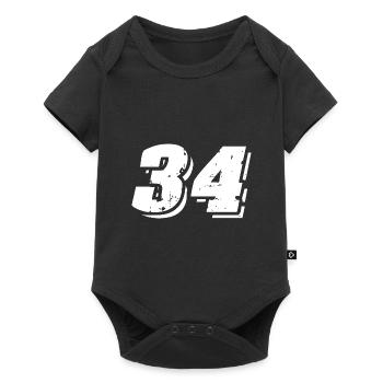 34 Zahl Symbol - Baby Premium Kurzarmbody - Schwarz - Vorne
