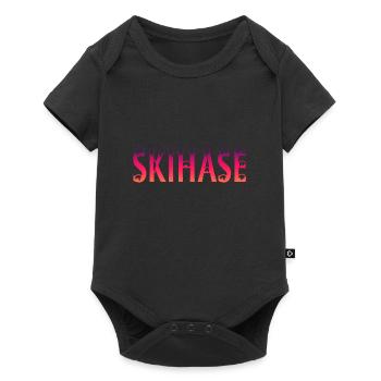 Skihase Spruch Ski - Baby Premium Kurzarmbody - Schwarz - Vorne