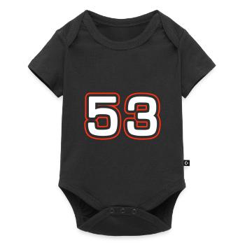 53 Zahl Symbol - Baby Premium Kurzarmbody - Schwarz - Vorne