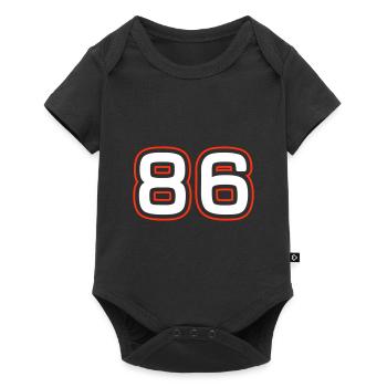 86 Zahl Symbol - Baby Premium Kurzarmbody - Schwarz - Vorne