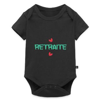 RETRAITE. RETRAITE. RETRAITEE. SENIOR. MAMIE. PAPY - Body à manches courtes Premium Bébé - noir - Devant