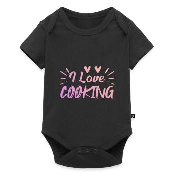 Ich liebe Kochen - Baby Premium Kurzarmbody - Schwarz - Vorne