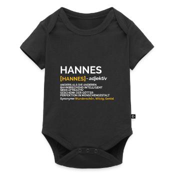 Hannes - Baby Premium Kurzarmbody - Schwarz - Vorne