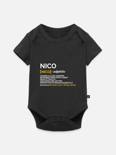Nico - Baby Premium Kurzarmbody - Schwarz