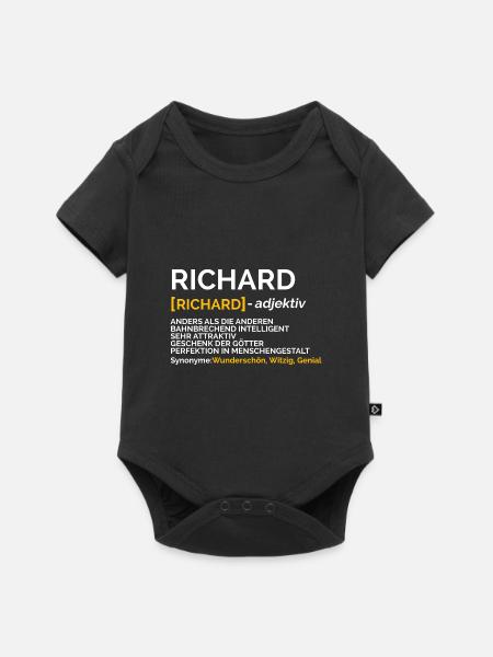 Richard - Baby Premium Kurzarmbody - Schwarz