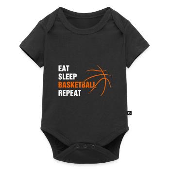 Cadeau pour les fans de basket- femmes et hommes mangent sommeil bas - Body à manches courtes Premium Bébé - noir - Devant