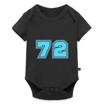 72 Zahl nummer - Baby Premium Kurzarmbody - Schwarz - Vorne