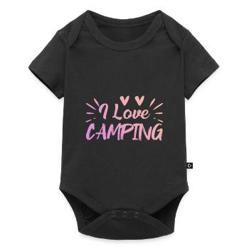 Ich liebe Camping - Baby Premium Kurzarmbody - Schwarz - Vorne