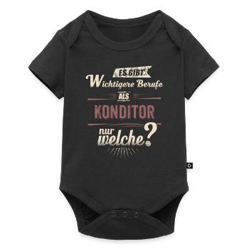 Wichtigere Berufe als - Konditor - rot retro - - Baby Premium Kurzarmbody - Schwarz - Vorne
