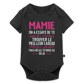 Mamie Fête Des Mères Cadeau Anniversaire Mamie - Body à manches courtes Premium Bébé - noir - Devant