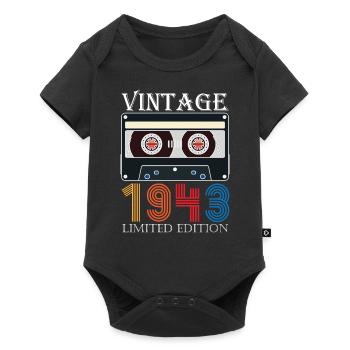 1943 Vintage Jubiläum Retro Limitierte Auflage - Baby Premium Kurzarmbody - Schwarz - Vorne