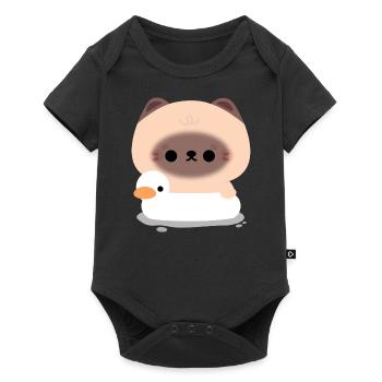 Chat siamois nageant - Body à manches courtes Premium Bébé - noir - Devant