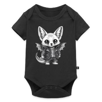 Renard du désert Fennec avec tenue de dragon cool - Body à manches courtes Premium Bébé - noir - Devant