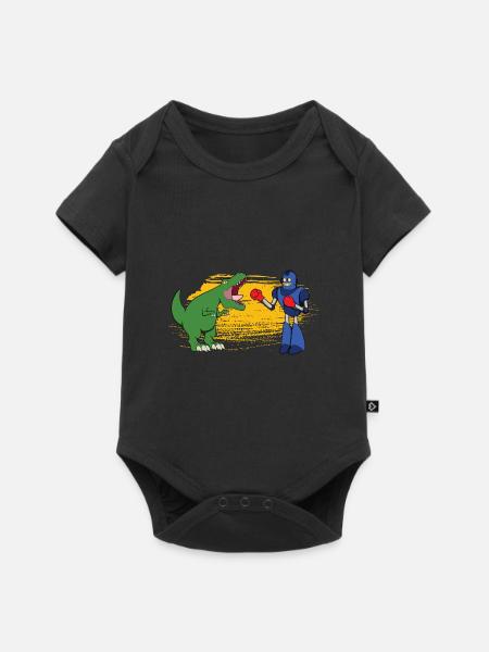 Roboter - Baby Premium Kurzarmbody - Schwarz