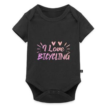 I love riding a bike - Baby Premium short-sleeve bodysuit - black - Front
