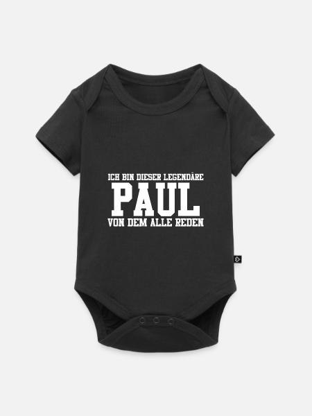 Paul Name Design - Baby Premium Kurzarmbody - Schwarz
