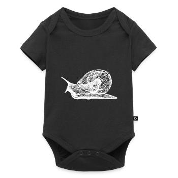 Snail - Schnecke - Baby Premium Kurzarmbody - Schwarz - Vorne