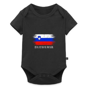 Slowenien Europa - Baby Premium Kurzarmbody - Schwarz - Vorne
