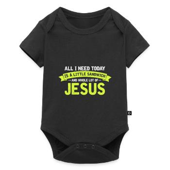 Jesus and Sandwich God Christ Christian - Baby Premium short-sleeve bodysuit - black - Front